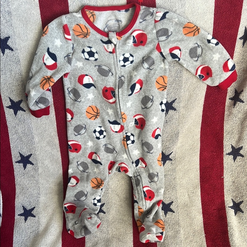 Gray Kids One Piece with Sports Print